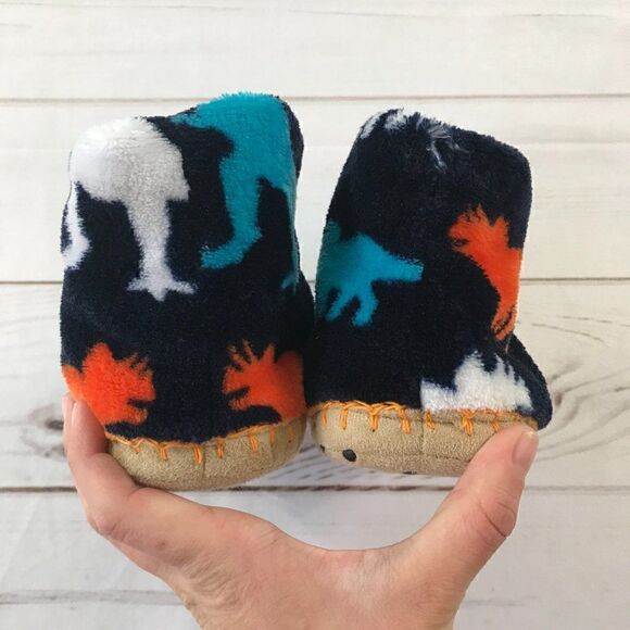 Hatley Kids Baby Dino Silhouettes Fleece Booties Size 1-2 - Picture 5 of 8